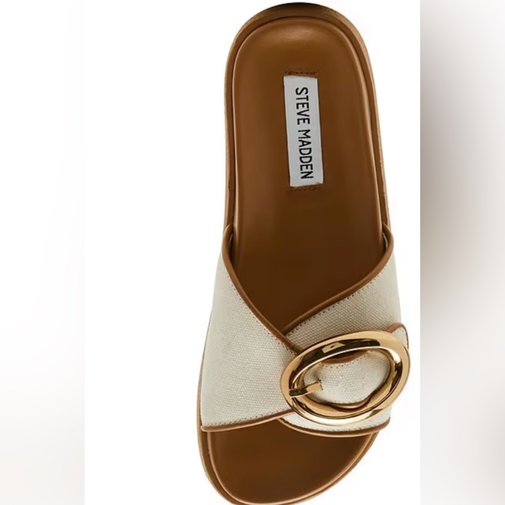 Steve Madden Women's Cream Slide Sandals size 7